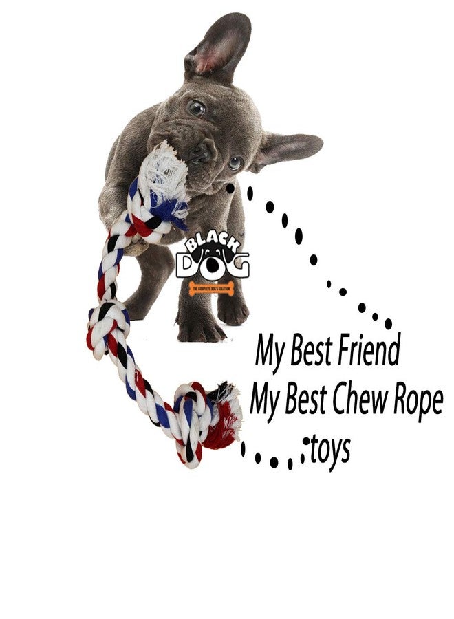 BLACK DOG Cotton Durable Dog Chew Rope Toy for Small to Medium Dogs (Colour May Vary) - Image 4